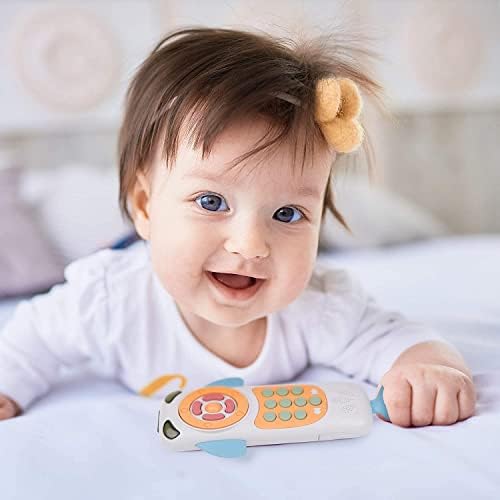 Boxiki Kids 2 во 1 далечински управувач и телефонска играчка за бебиња за 3-6 месеци со копчиња, музика и светкави светла-музичка и едукативна