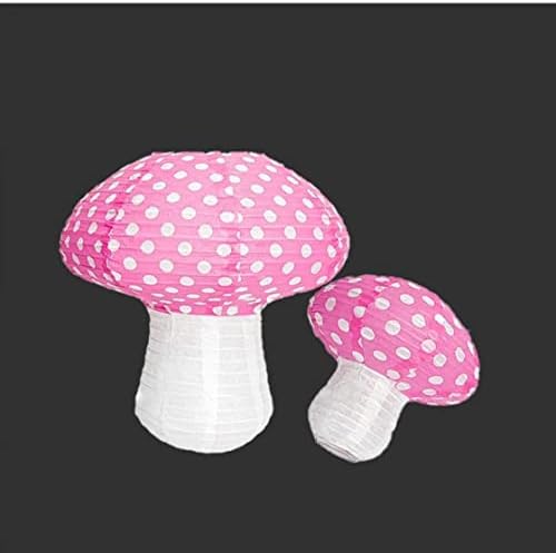 2 парчиња линтери во форма на печурки, големи фенери за печурки за печурки 3Д декорација на печурки што висат за расадник градина