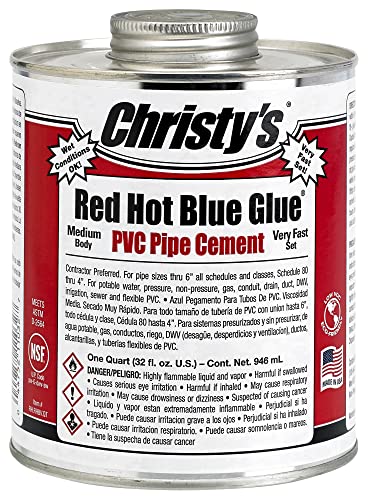 Црвената топла сина лепак ПВЦ цемент ПВЦ - Среден тело, многу брз сет, низок VOC, 1 пиво