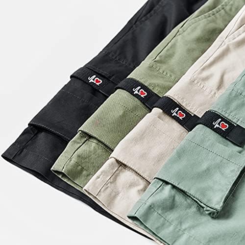 Машки модни панталони за џебни панталони чиста боја памук со пет точки шорцеви