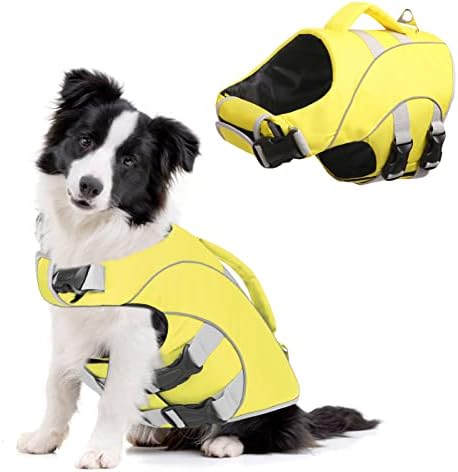 Ripstop Dog Life Jacket, рефлектирачки животен век на миленичиња, прилагодлив безбедносен животен век, зачувач на елек за лебди