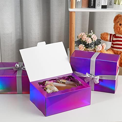 Кутии За Подароци ШАНСВИ со Капаци, 9, 5х7, 5х5 Инчи, градиент виолетови кутии за подароци за подарок, комплет предлог-кутија за Деверуша