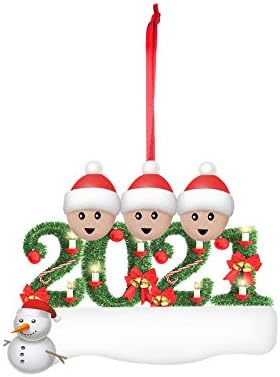 Орнамент Персонализиран Божиќен Декор Празник Пвц Уметност Преживеа Семејство 2021 Декорација Виси Божиќ За Скали