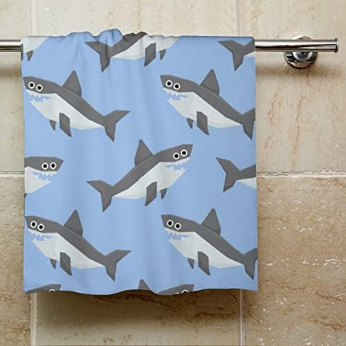 Симпатични ајкули рачни крпи лице и миење на телото, меки меки за миење садови со симпатични печатени за кујна за кујна за бања