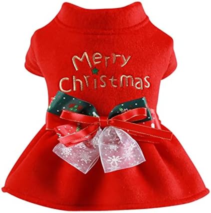Симпатичен џемпер за кучиња топло милениче облека за Божиќна облека термички празник кученце костум фустан, облека за домашно кучиња Божиќен