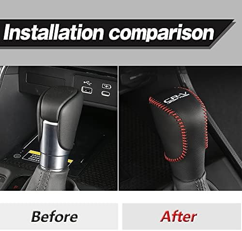 Cebat Gear Shift Clonb Crown Автоматски менувачки чизми за менувачот, додатоци за кожна обвивка, погодни за Honda CR-V CRV 2023 (Црвени