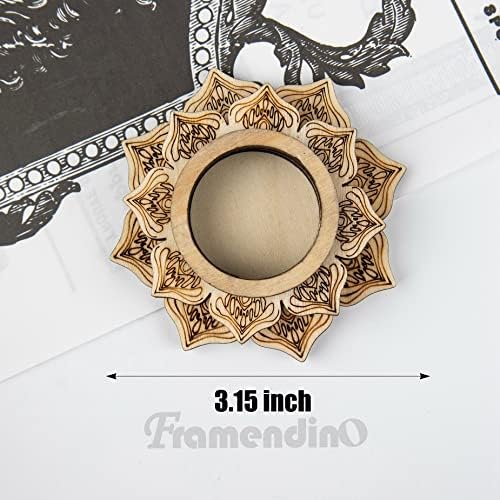 Framendino, 3 Пакет Дрво Кристално Топката Штанд Цвет Мини Сфера Дисплеј Стојат Дрвени Мини Сфера Носителот за 30-150mm Сфера