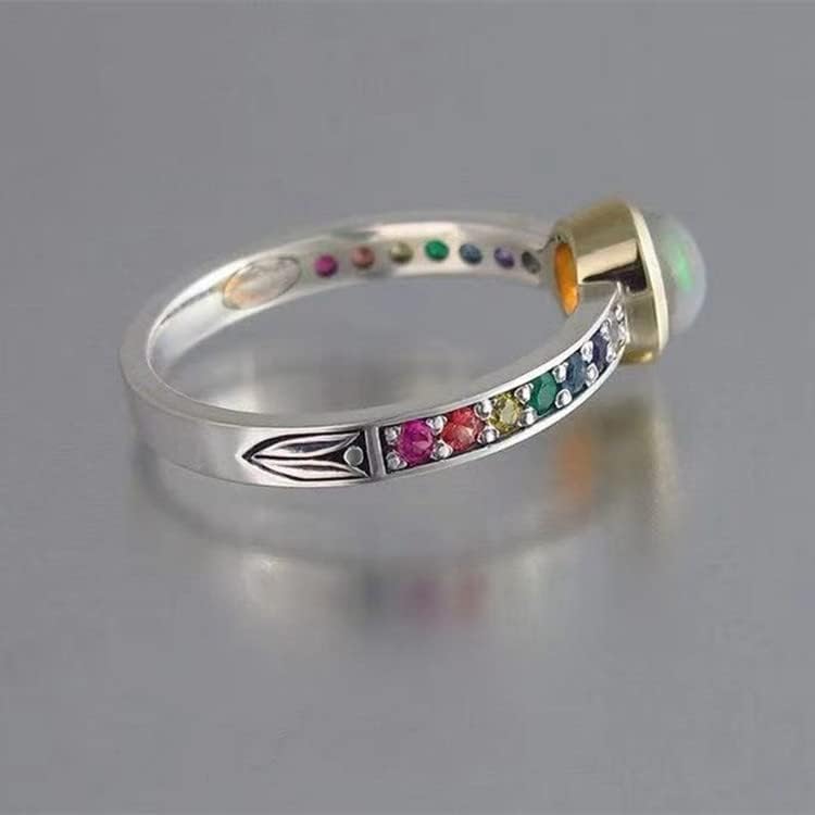 Креативен персонализиран обоен циркон прстен стилски прстен за прстен за прстени со симпатична двојка прстени