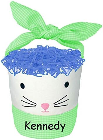Knextion, Inc Персонализирана сина Велигденска зајаче уво Велигденска корпа - Декорација на забавни забави за лов на јајца или торба