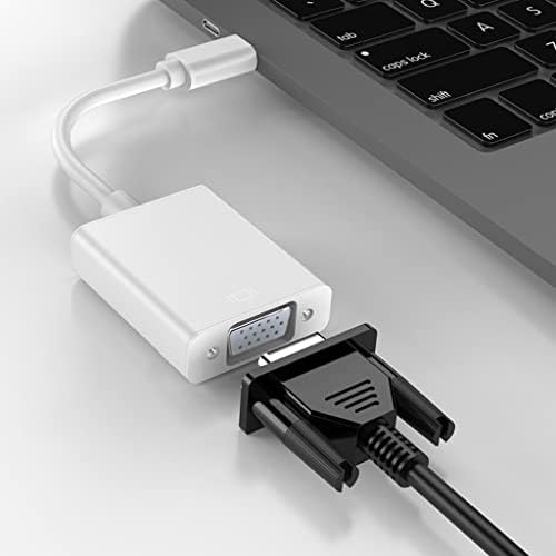 USB-C до VGA адаптер USB тип Ц до VGA адаптер машки во женски конвертор компатибилен со паметни телефони на лаптоп книги USB