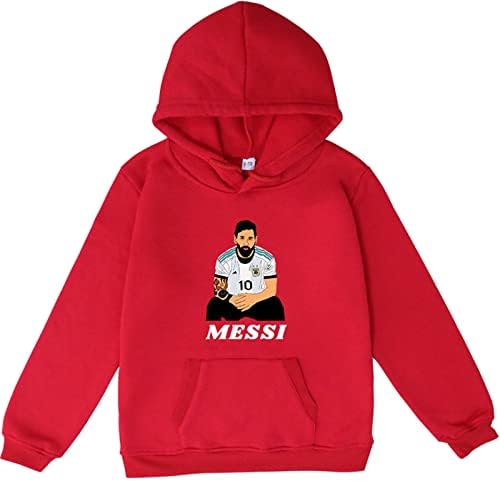 Benlp Libister Messi Soft Brushed Chassed Jumper-Kids Classic Pullover Housidies Обични врвови со долги ракави за момчиња девојчиња
