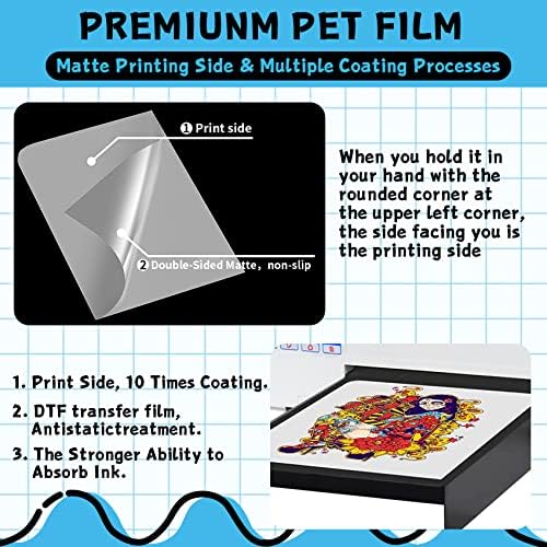 ДТФ Трансфер филм-60 листови А3 ПЕТ Трансфер хартија за сублимација, мат со двојна страна директно до печатење на хартија за трансфер