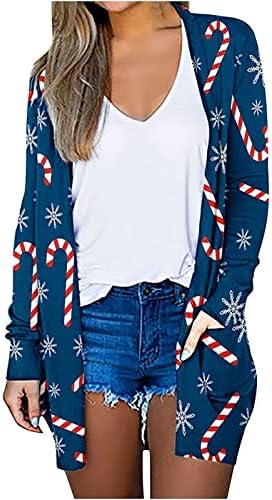 Грд божиќен џемпер за жени плус големина кардиган 2022 мода есен зимска облека смешна забава врвови јакна слатки долги ракави западните