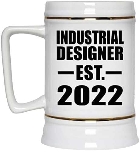 Дизајнирајте Индустриски Дизајнер Основан ЕЛЕК. 2022, 22оз Пиво Штајн Керамички Танкард Кригла Со Рачка За Замрзнувач, Подароци