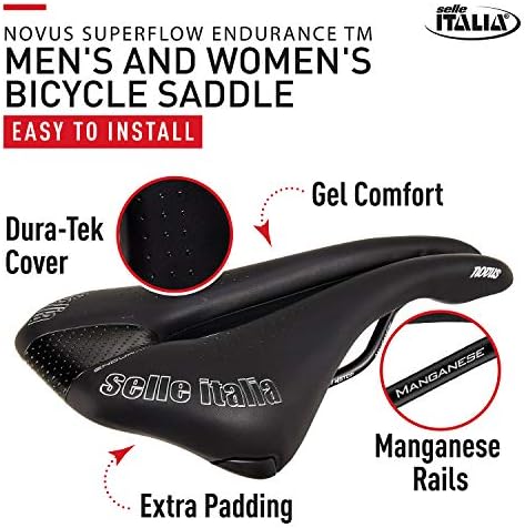 Selle Italia, Novus Superflow издржливост TM, MTB и патни велосипедски велосипеди - за мажи и жени, црно
