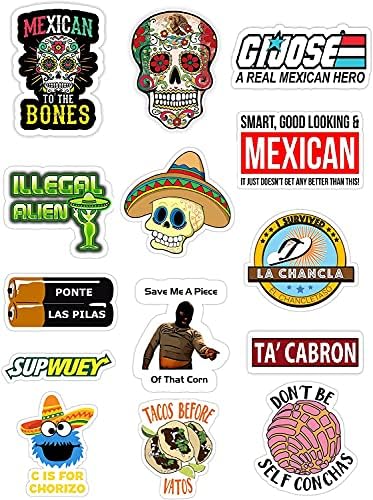 14 Мексикански налепници - Calcomanías Mexicanas Para Carro, Laptop - винилни налепници Мексико смешни декорации за хардхат, браник, лаптоп,