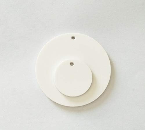 15 парчиња бел акрилен кружен круг со дупка, бел плексиглас празен круг тркалезен диск приврзок додаток за обетки 1/8 дебелина
