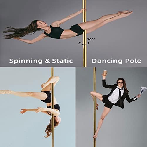CCOMPO FITNESS Stripper Pole Статички ротирачки танц за танцување преносен одвојлив одводен комплет за танцување за танцување
