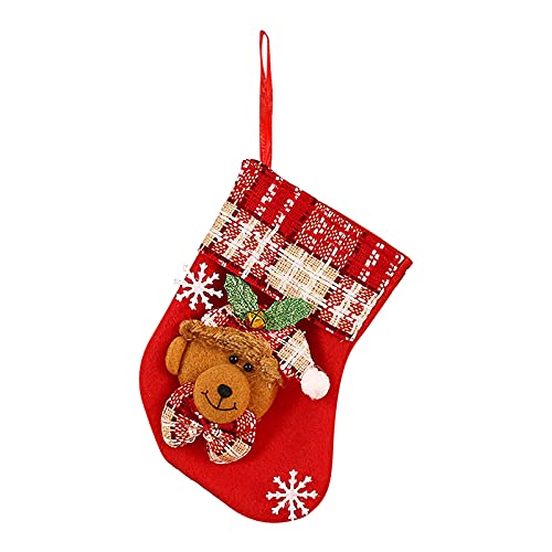 Божиќни чорапи Подароци за торбички за подароци мали слатки детски бонбони торби цртани модели чорапи торбички за подароци xmas дрво виси