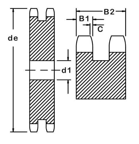 AMETRIC® 2022A114 Metrict 2022A114 ISO 05B-2 ПЛАТНИЧКИ СВЕТСКИ СПОРК 114 Заби за Ametric® No. 2022 Double Strand Chain со, 8мм терен, 3мм ширина