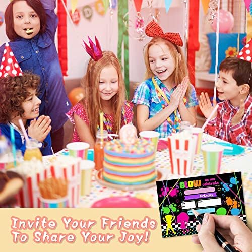 Детето 4 x 6 Сјај Тема за роденденска забава за покани за роденден со коверти - Ајде да сјаеме - покана за забава за танцување на