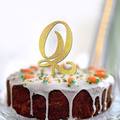 Сјај злато почетен монограм за торта за торта за свадбена годишнина забава фаворизира венец цветни еднократни подароци за невестински туш