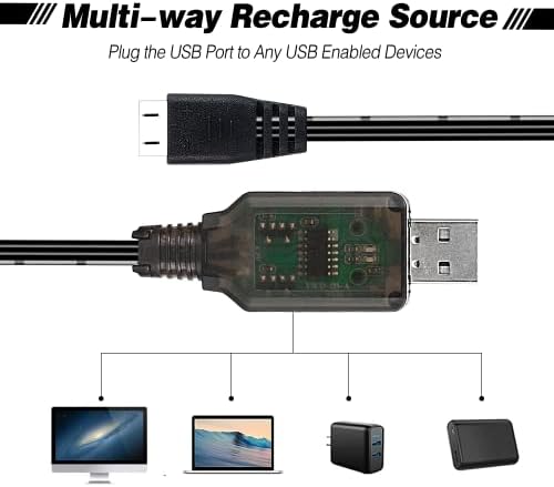 Кабел за полнач за батерии RC Lipo - 2PCS 7.4V 2S LIPO USB полнач со конектор XH -3P за SCX24 SCX10 RC CAR Drone Crawler Chable Cable