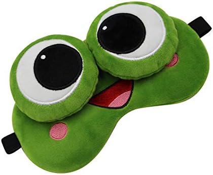 Rarityus Смешна жаба за спиење маска со мека плишана прилагодлива слепа маска за очи на очите со еднократно користење за мажи жени