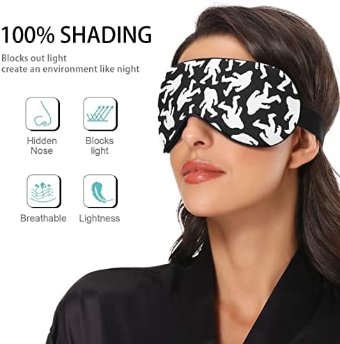 Unisex Sleep Eye Mask Bigf-Ote-оат-силхуети-шалтер ноќ за спиење маска удобно покритие за сенка на очите