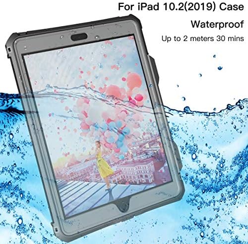 iPad 10.2 Case - iPad 9 -та генерација случај водоотпорен iPad 8th Generation Case 2020 iPad 7 -та генерација Случај 2019 целосна заштита на шок -изобилство на шок -шок -шок -шок -шок -штрајк со др