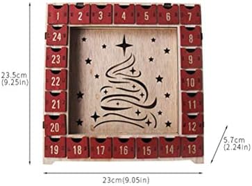 ЛИОБО 1pc Божиќен Календар За Одбројување Божиќен Десктоп Украс Дрвен Занает Божиќна Декорација