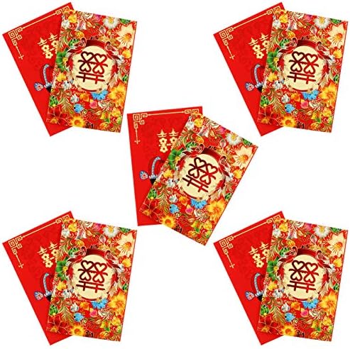 АВОФАН Невестата Подароци Младоженецот Подароци 80 Парчиња Кинески Свадба Црвени Пликови Кинески Пари Плик Хонг Бао Види Среќни Пари Црвени
