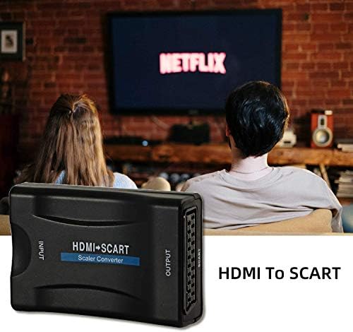 EZONEDEAL HDMI ДО SCART Конвертор, 1080P HDMI До Scart Адаптер HDMI Влез SCART Излез Адаптер ЗА ТВ ДВД Скај HDTV HD Blu Ray PS3 VHS