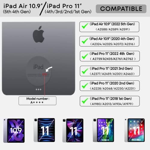 едајзер Вртливата Тастатура На Куќиштето На iPad: За apple 2022 iPad Pro 11 и Ipad Air 10,9 инчи 5-ти 4-ти 2-ри 1 Генерација 2022 2021 2020 2018
