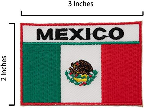 A-One 3 парчиња пакет-ел ángel de la Indepentencia Patch+Mexico Flag Bange and Pin, Bage на налепница за куфери, велосипедисти,
