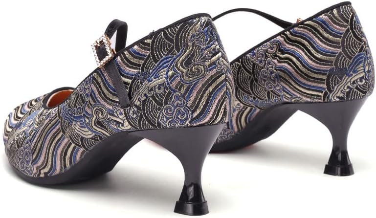 Aoqunfs Ballroom Dance Dance Shoes Womenените затворени пети Волтс Салса латински танцувачки чевли, KC-CX