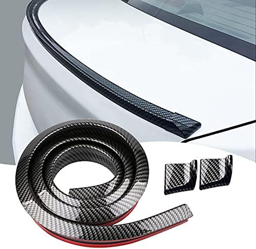 AJXN Pack-1 Car Universal 4,9 ft јаглеродни влакна шема задно крило Декоративна лента, спојлер налепница за гума за усни со спојлер,