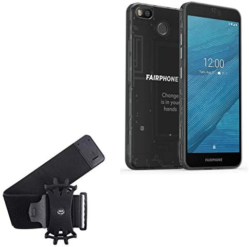 Ферфон 3+ футрола, BoxWave® [ActiveStrech Sport Armband] Прилагодлива амбалажа за тренинг и трчање за Fairphone 3+ - etет Блек