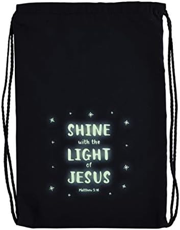 Блесок Со Светлината На Исус Сјај-Во-Темно Сина Торба За Врвки, 10 инчи х 15 Инчи