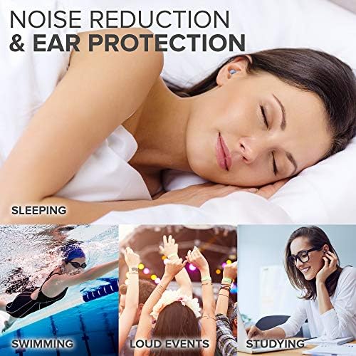 Ушни приклучоци за спиење од Лалолаб | 2 големини Удобно еднократно откажување на бучава Откажување на ушите за спиење и 'рчење,