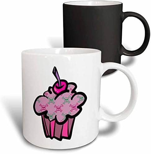 3Drose Dooni Designs Cute Cupcake Designs - Cupcake на розови панк -черепи - чаши