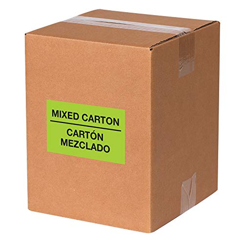 Двојазични етикети/налепници „Мешан картон - картон Мезкладо“, 3 x 5, флуоресцентно зелено, 500 етикети по ролна