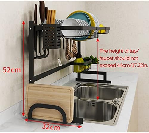 Pdgjg над мијалник за мијалник, кујнски сад за сушење на полиците за сушење на полица за сушење со држач за јадење од табла за