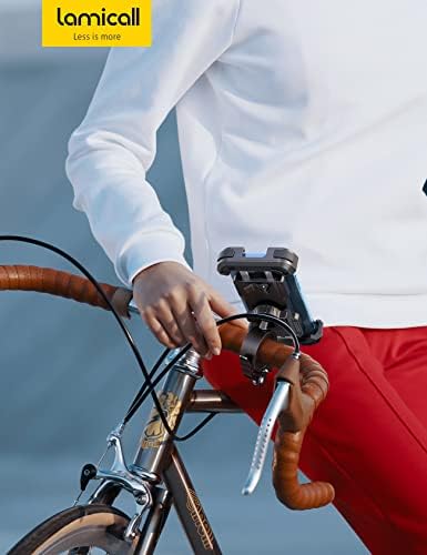 Lamicall моторцикл Телефон монтирање, држач за велосипед Телефон - Надградба на прилагодлив држач за мобилни телефони, клип за рачка за велосипеди