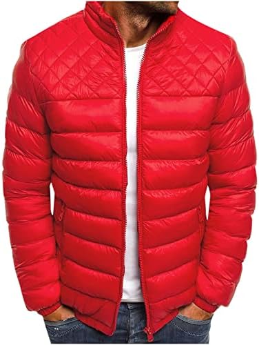 Машка зимска задебелена памучна парка јакна цврста боја, јака јака патент рамо градите Ромб машка памучна палто