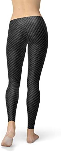 Satori Stylez хеланки на јаглеродни влакна за жени со средна должина на половината на половината црна тренинг панталони