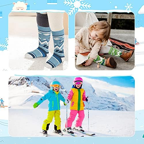 Униоу мерино волна скијачки чорапи деца 2 пара, зимски топло сноубординг термички чорапи за мали деца мали деца