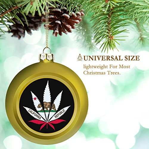 Калифорнија плевел знаме Божиќна топка што виси украси Xams Декорација на дрво за забава