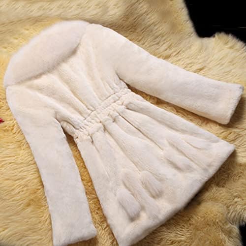 Зимска топла долга ракав цврста облека за плус големина жени надмоќни палто плишано бело јакна топло и меко зимско палто