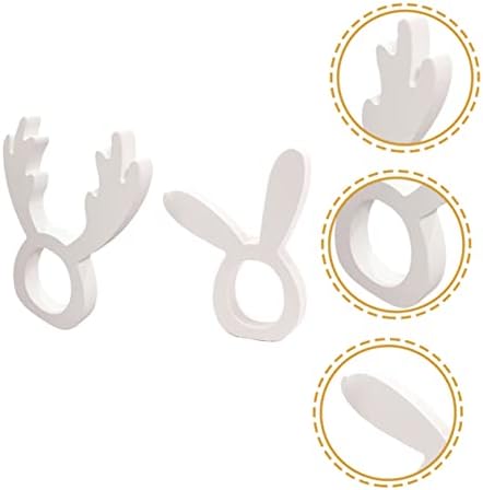 Toyandona 2 pcs салфетка прстен држач за салфетка за табела декоративна салфетка бенд свадба салфетки елени елени прстенен дрво бело